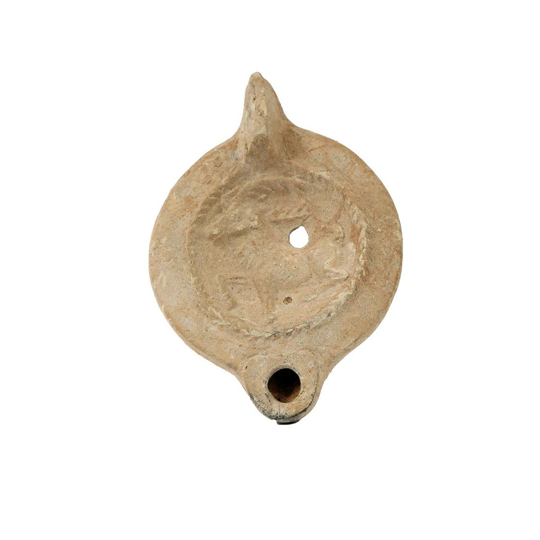 Ancient Roman Terracotta Oil Lamp With Deer c.1st-4th (1 of 2)
