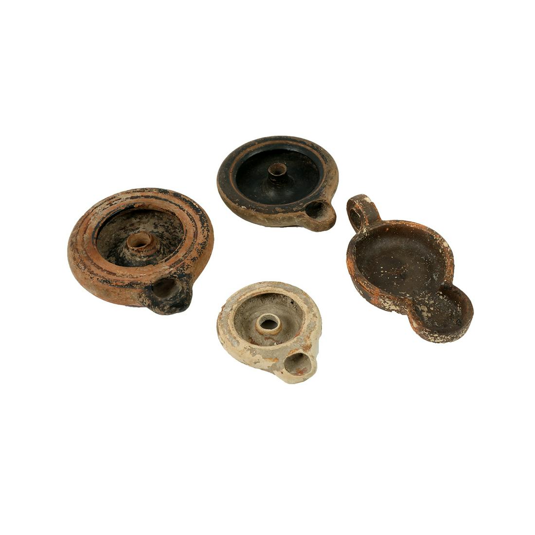 4 Ancient South Italian Greek Terracotta Oil Lamps (1 of 2)
