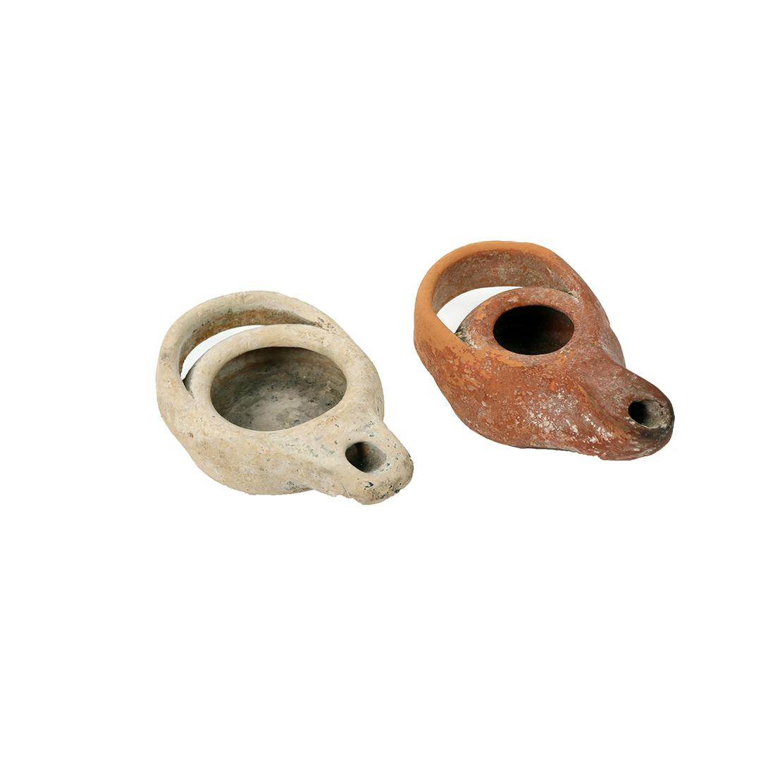 Lot of 2 Ancient Greek Terracotta Oil Lamps c.3rd (1 of 2)