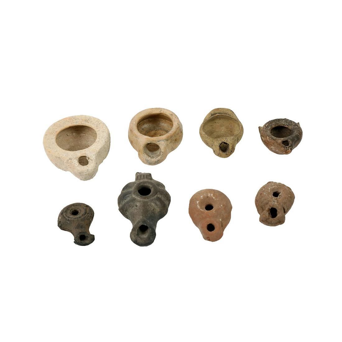 Lot of 8 Ancient Roman Terracotta Oil Lamps c.1st-4th (1 of 2)