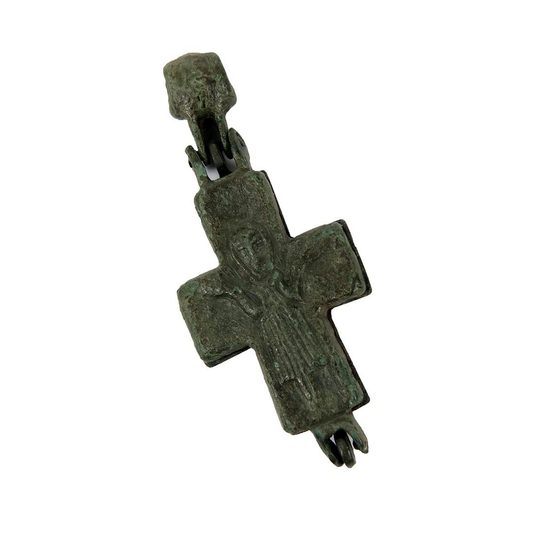 Ancient Byzantine Bronze reliquary Cross c.6th-8th (1 of 2)