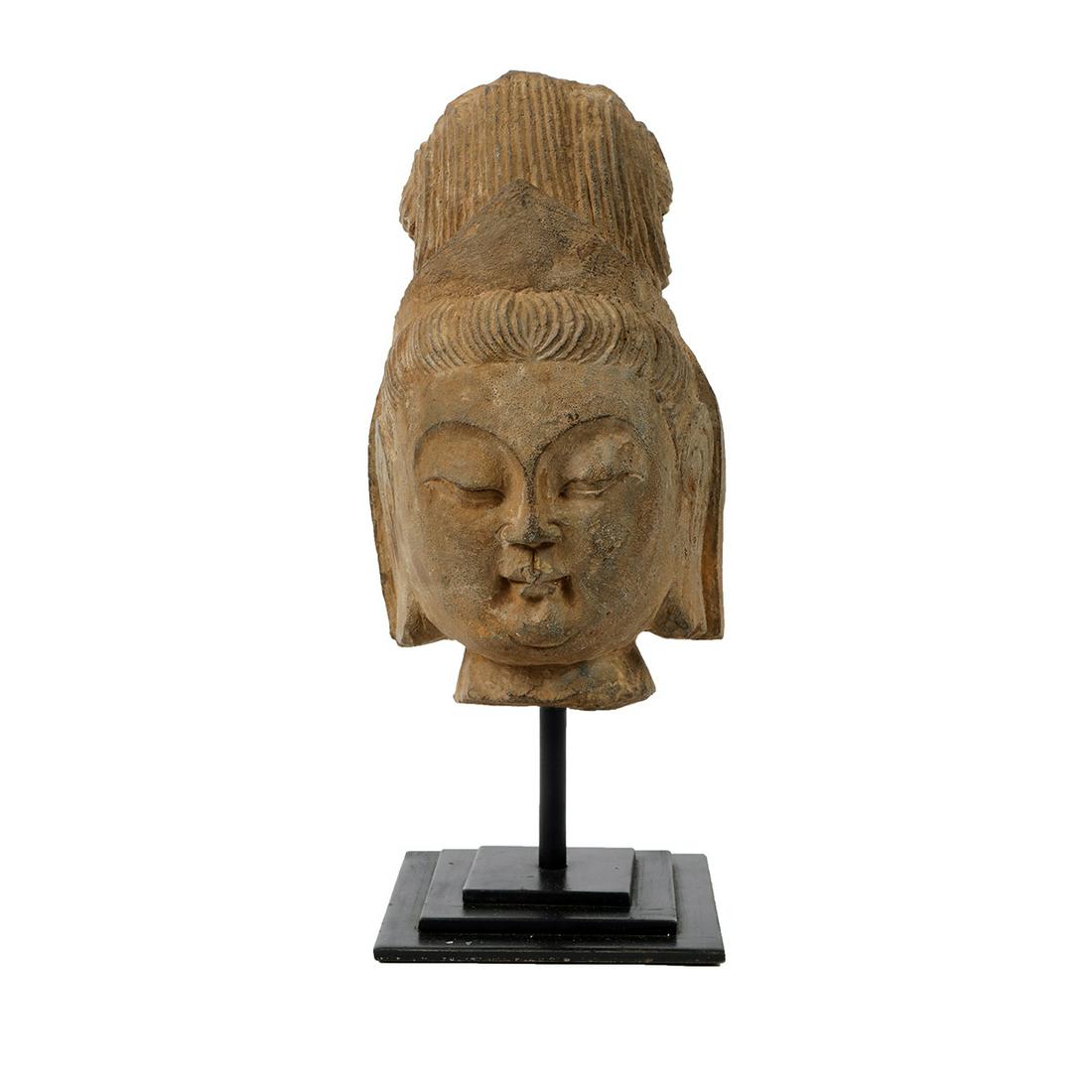 Chinese Ming Dynasty Stone Head Of Lord Buddha. (1 of 4)