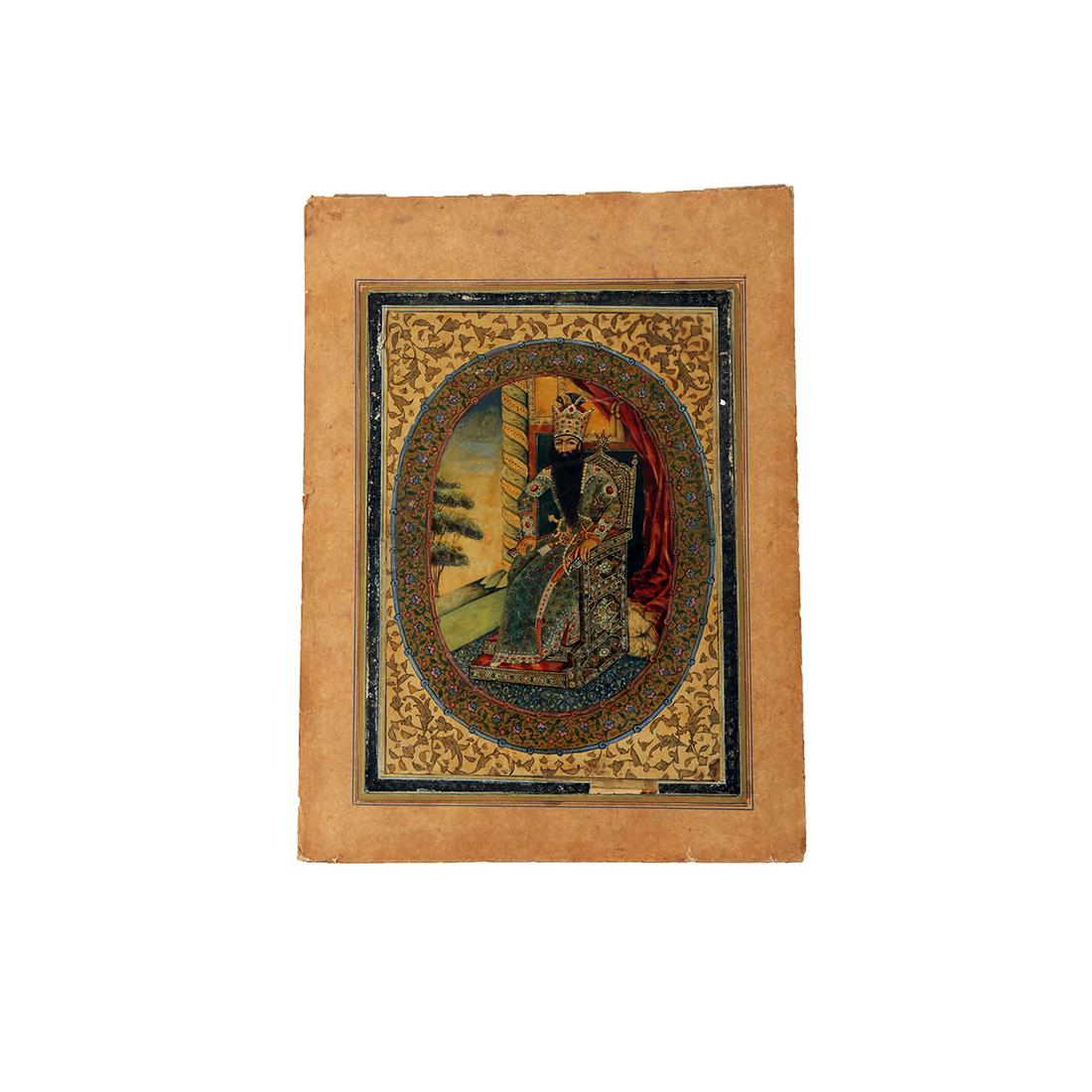 19th century Persian Qajar Miniature Painting of (1 of 6)