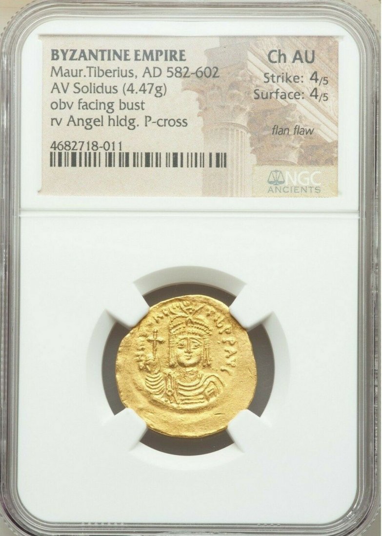 Ancient Maurice Tiberius (AD 582-602). Gold solidus (1 of 2)