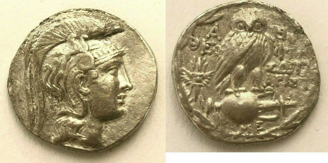 Ancient Greek ATTICA, Athens. C. 130/29 BC. Tetradrachm (1 of 1)