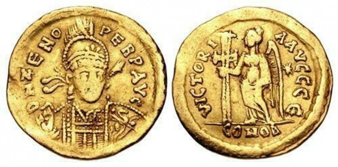 Ancient Rome Zeno. Second reign, AD 476-491. AV Solidus (1 of 1)