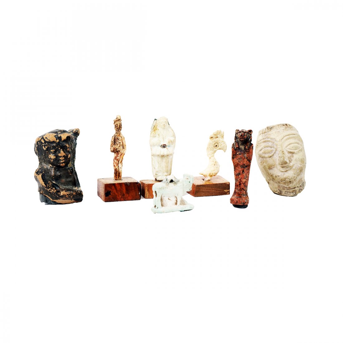 Lot of 7 Ancient Egyptian and Greek figures, amulets (1 of 2)