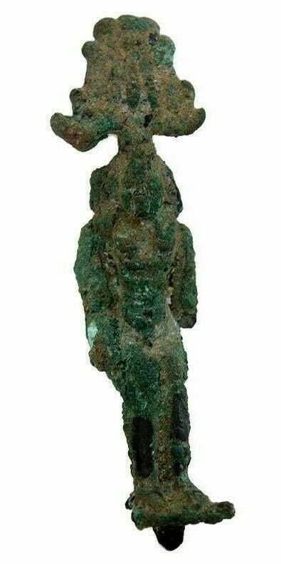 Ancient Egyptian Bronze Figure Of Harpocrates c.664-332: Ancient Egyptian Bronze Figure Of Harpocrates c.664-332 BC. Size 4 1/4 inches high. Cast Bronze figure of seated IHarpocrates wearing crown with uraeus. Provenance: Ex Harlen Berk Chicago USA. Ex coll