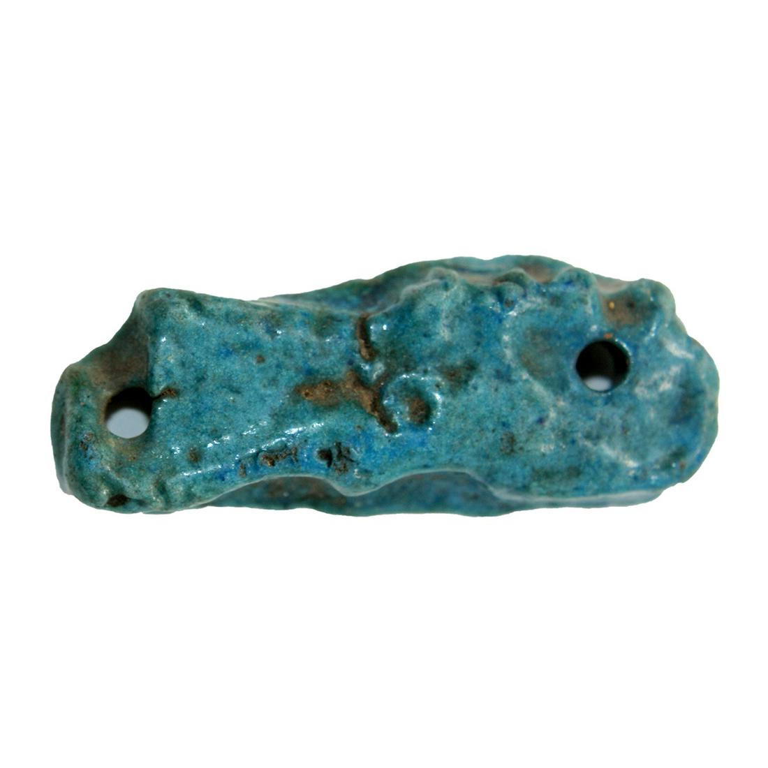 Ancient Egyptian Blue Faience Amulet Son Of Horus Late: Ancient Egyptian Blue Faience Amulet Son Of Horus Late Period c.715-330 BC. Size 1 5/8 inches high. Fine Blue Faience Hapy Amulet one of the four Sons of Horus. Hapy was responisble for protecting the