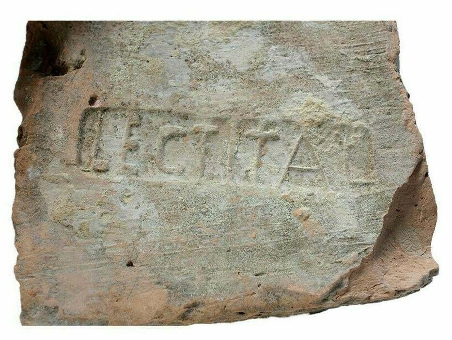 Ancient Roman Legionary Brick with stamp LEG I ITAL: Ancient Roman Legionary Brick with stamp LEG I ITAL c.1st-3rd century AD. Size 7 1/4 x 7 1/4 inches. A complete Ancient Roman Clay Brick with Stamp which operated mobile kilns, introduced bricks to ma
