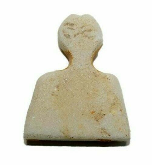 Ancient Messopotamian Marble Tell Brak Eye Idol c.3200: Ancient Messopotamian Marble Tell Brak Eye Idol c.3200 BC. Size 1 3/8 x 1 1/8 inches. Rare Tell Brak Eye Idol with inscised almond shaped eyes. Ex Robert Thompson USA.