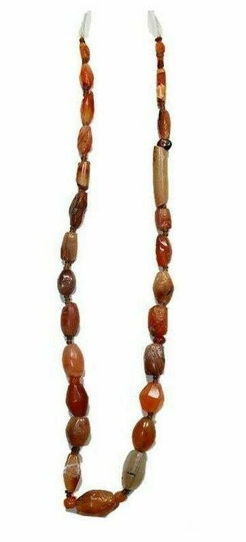 Ancient Roman Agate Beads Necklace c.2nd century AD.: Ancient Roman Agate Beads Necklace c.2nd century AD. size 16 inches length. Beads size 26-8 mm. Beautiful red agate (Carnelian) beads in a Strand. Provenance: Ex NYC Collection