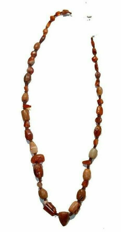 Ancient Roman Agate Beads Necklace c.2nd century AD.: Ancient Roman Agate Beads Necklace c.2nd century AD. size 16 inches length. Beads size 13-8 mm. Beautiful red agate (Carnelian) beads in a Strand. Provenance: Ex NYC Collection