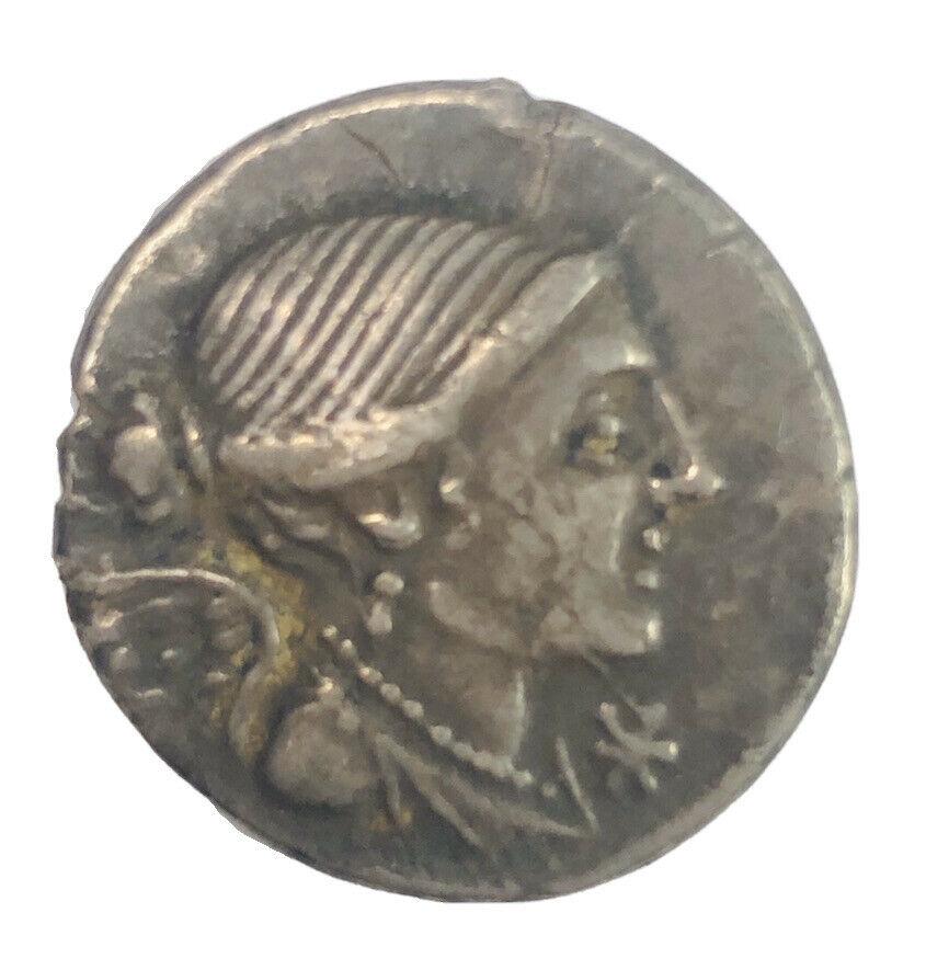 L. Valerius Flaccus. 108-107 BC. AR Denarius (19mm 2.88: L. Valerius Flaccus. 108-107 BC. AR Denarius (19mm 2.88 g) Rome mint. Winged and draped bust of Victory right; mark of value below chin / Mars advancing left, holding spear and trophy; apex to left, s
