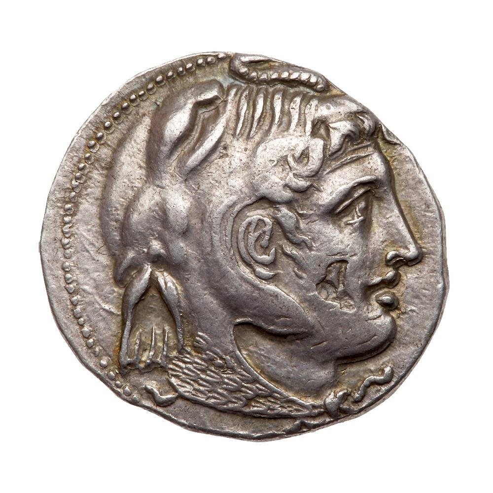 Ptolemaic Kingdom. Ptolemy I Soter. Silver Tetradrachm,: Ptolemaic Kingdom. Ptolemy I Soter. Silver Tetradrachm, as King, 305-282 BC. Alexandria, ca. 305-300 BC. Diademed head of the deified Alexander right, wearing elephant's skin headdress. Reverse: A\