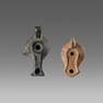 Lot of 2 Ancient Hellenistic Terracotta Oil Lamps c.150