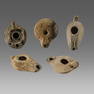 Lot of 5 Ancient Holy Land, Egypt Terracotta Oil Lamps