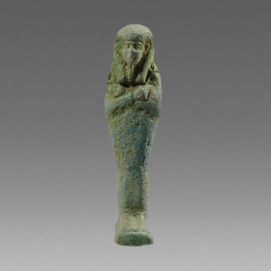 Ancient Egyptian Blue Faience Ushabti c.600-50 BC. (1 of 2)