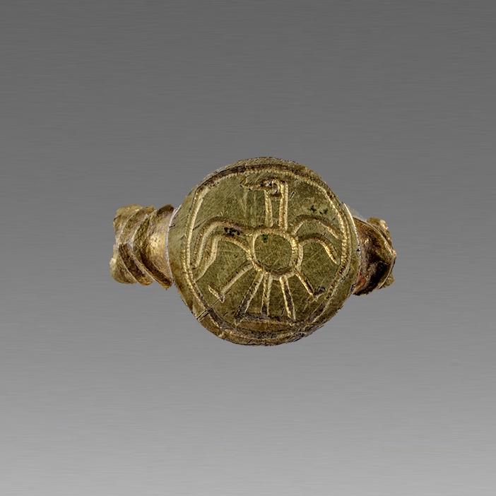 Ancient Ostrogothic Gold Plated Silver Ring c.7th cent (1 of 2)