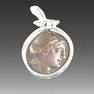 Ancient Greek Bronze Coin Kyme 250 BC, set in Silver