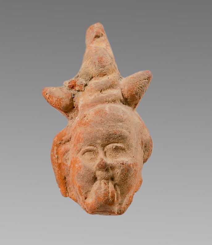 Ancient Roman Egyptian Terracotta Head of Harpokrates (1 of 2)
