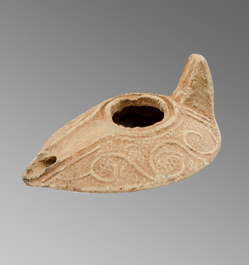 Ancient Islamic Terracotta Oil Lamp c.8th century AD. (1 of 2)