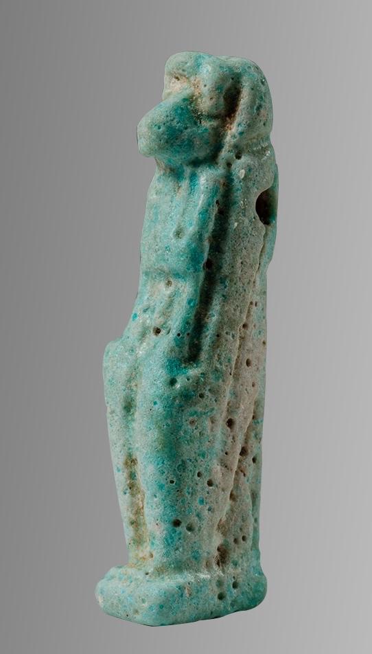 Ancient EGYPTIAN Faience Babi Amulet c.635-30 BCE.: Ancient EGYPTIAN Faience Babi Amulet c.635-30 BCE. Size 36 mm. Fine Blue Faience Babi Amulet. Provenance: Ex Secret Eyes Gallery New York 1970's-1980's.