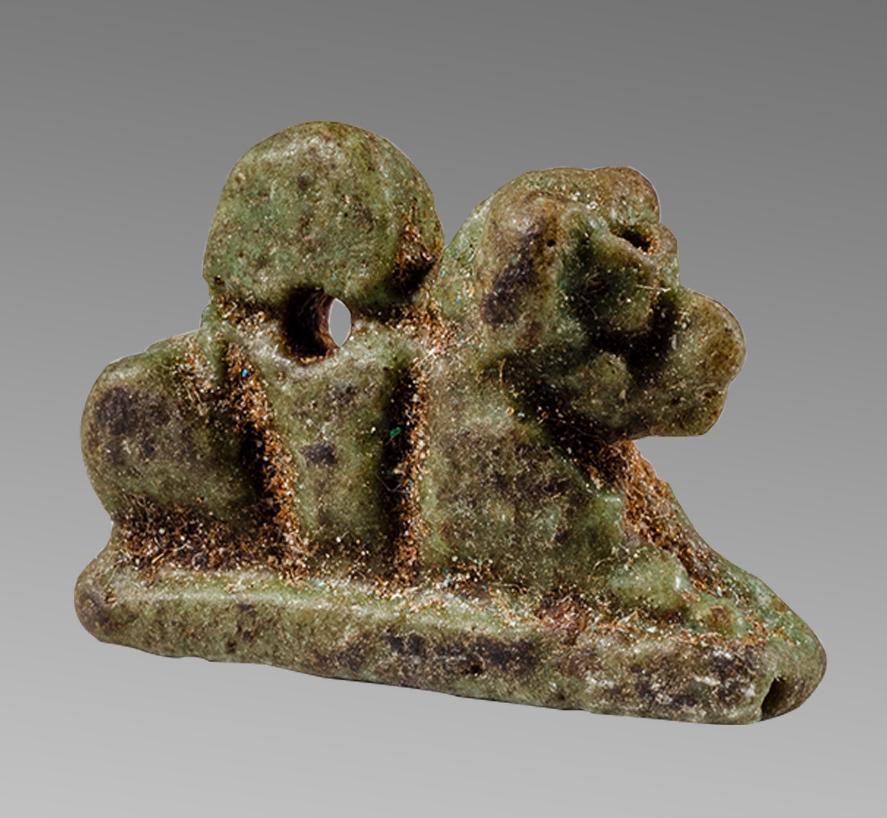 Ancient EGYPTIAN Faience Lion god Sekhmet Amulet (1 of 2)