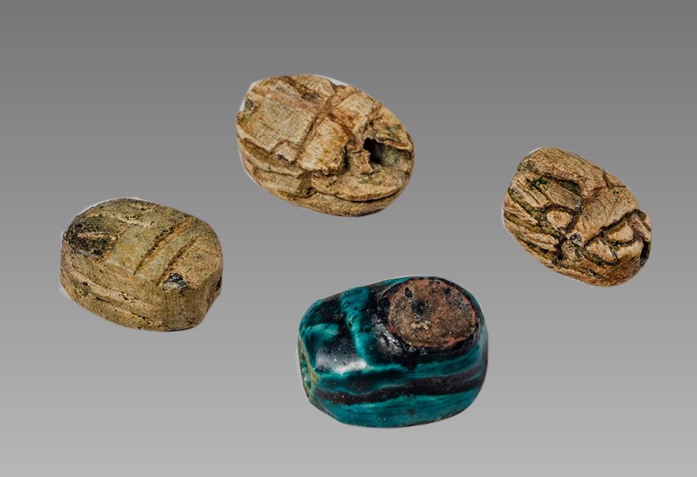 Lot of 4 Ancient Egyptian Steatite stone Scarab (1 of 2)