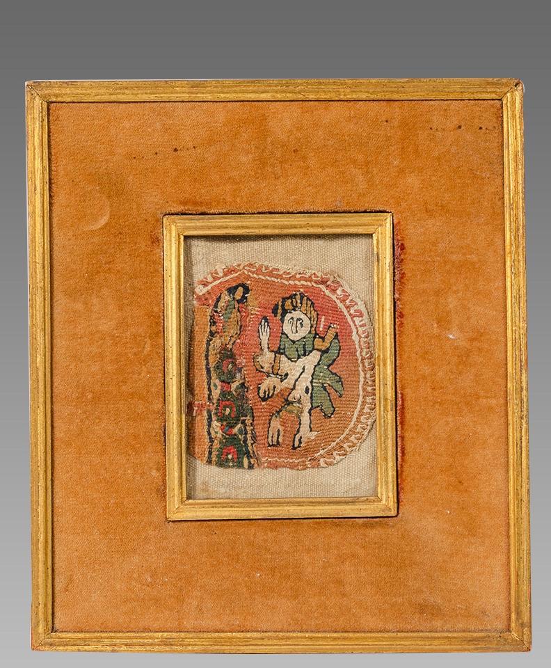 Ancient Egypt Coptic Textile Fragment with figure c.2nd (1 of 2)