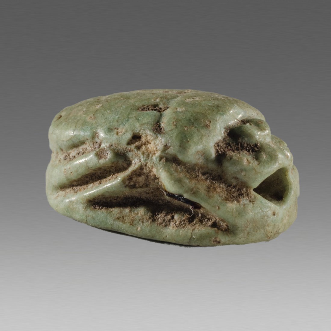 Ancient Egyptian Faience Scarab c.525 BC. (1 of 2)