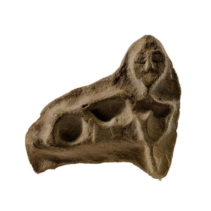 Ancient Parthian Terracotta Reclining Figures c.2nd: Ancient Parthian Terracotta Reclining Figures c.2nd cent AD. Size 5 1/8 inches length. Mesopotamian mold made terracotta figure of parthian Nobleman reclining holding cup, legs crossed. Provenance: Ex