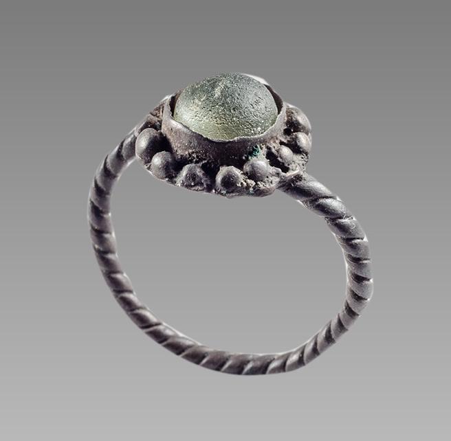Ancient Byzantine Silver Ring with Glass stone c.6th (1 of 1)