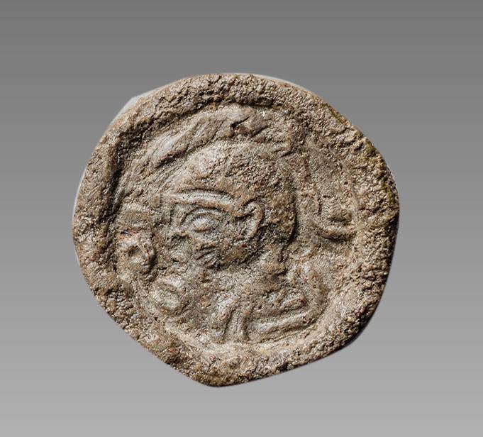 Ancient Roman Lead Seal impression Of Minerva c.3rd (1 of 1)