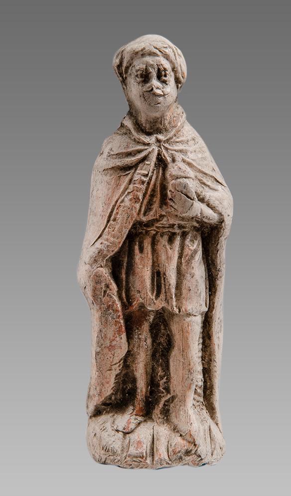 England, Pipeclay figure of a wise Man c.16th century. (1 of 2)