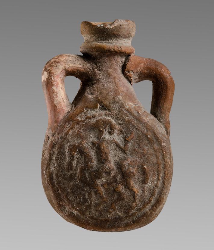 Ancient Byzantine Terracotta Piligrim Flask c.6th (1 of 1)