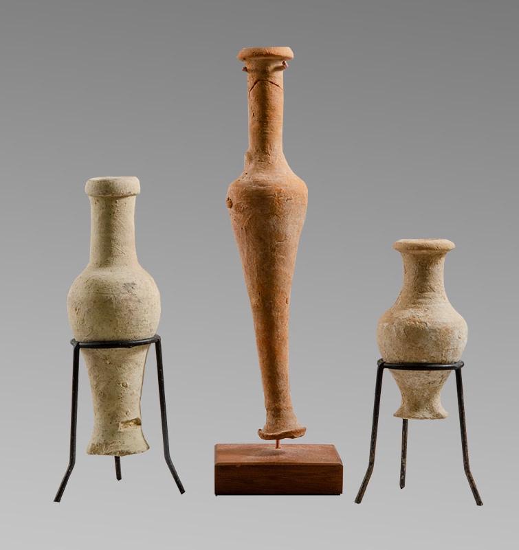 Lot of 3 Ancient Holy Land Roman Terracotta Vessels (1 of 1)