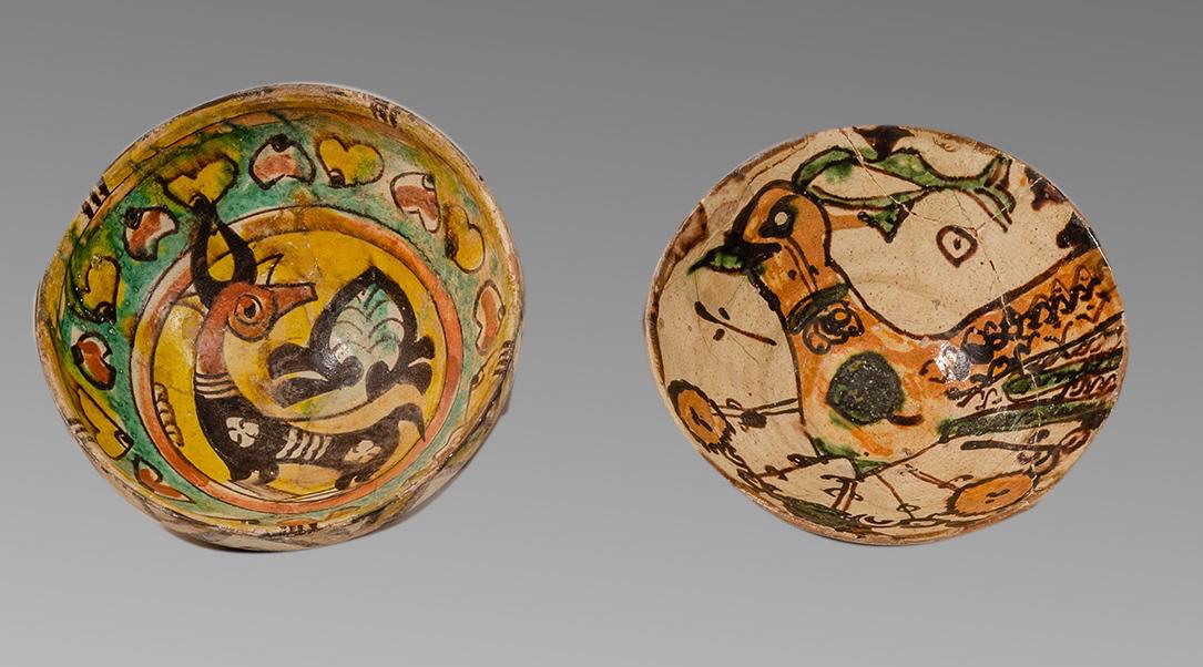 Lot of 2 Islamic Persian Nishapur Ceramic bowls c.10th (1 of 3)