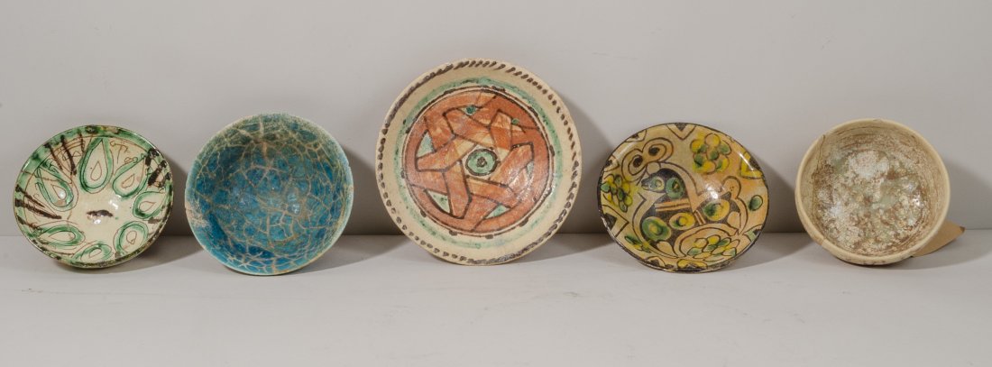 Lot of 5 Islamic Persian Ceramic bowls c.14th century (1 of 3)