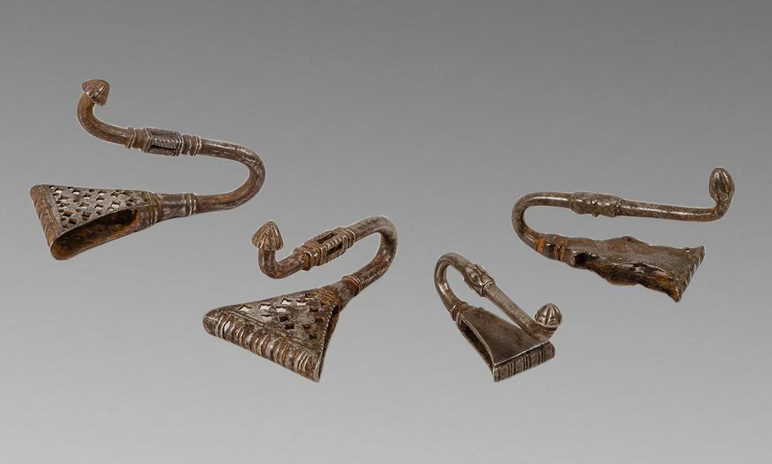 Lot of 4 19th century Ottoman Iron Belt Weapon Holder. (1 of 1)