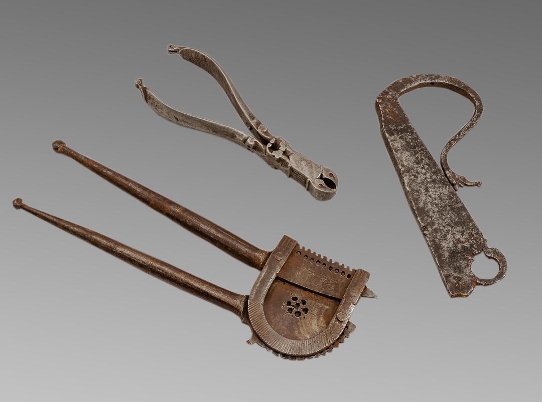 Lot of 3 19th century Turkish Ottoman Iron scissors and: Lot of 3 19th century Turkish Ottoman Iron scissors and Tools. Size 4 1/4 - 6 3/8 inches length. 19th century Iron Scissors and fire starter and clipper. Ex Dr Joseph Touma, VA USA.