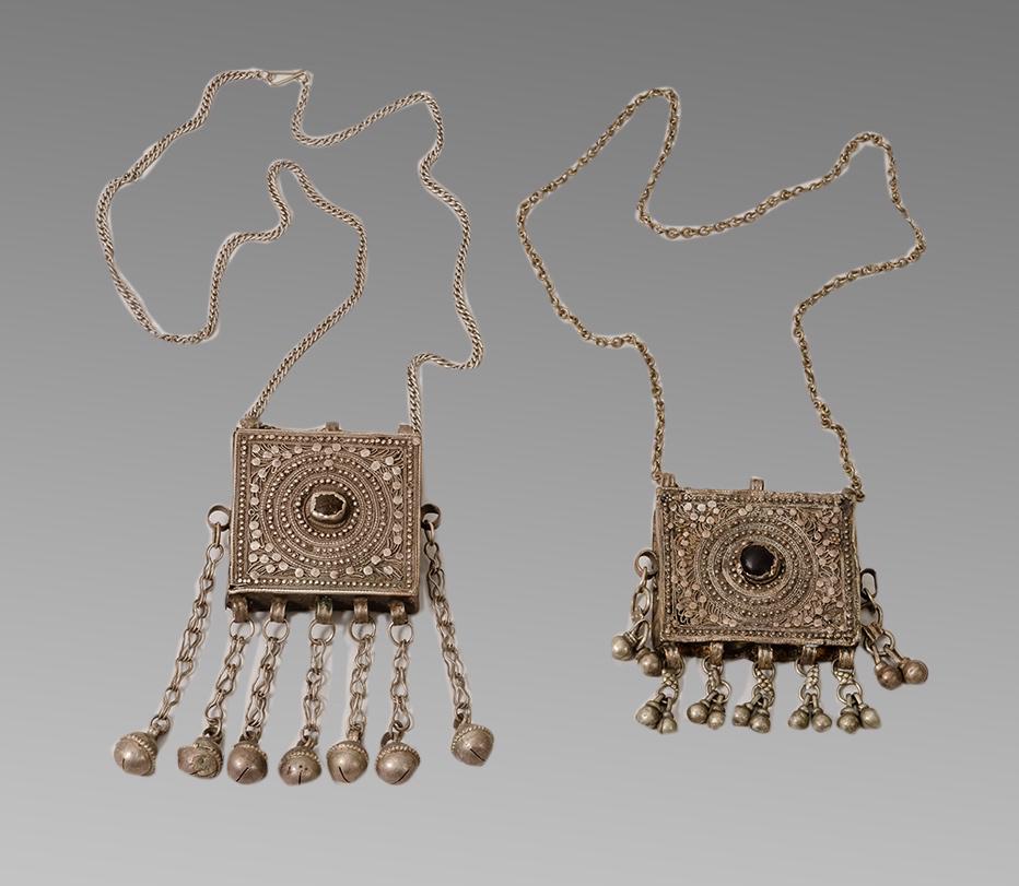 Lot of 2 Middle Eastern Silver Pendants with Islamic (1 of 3)