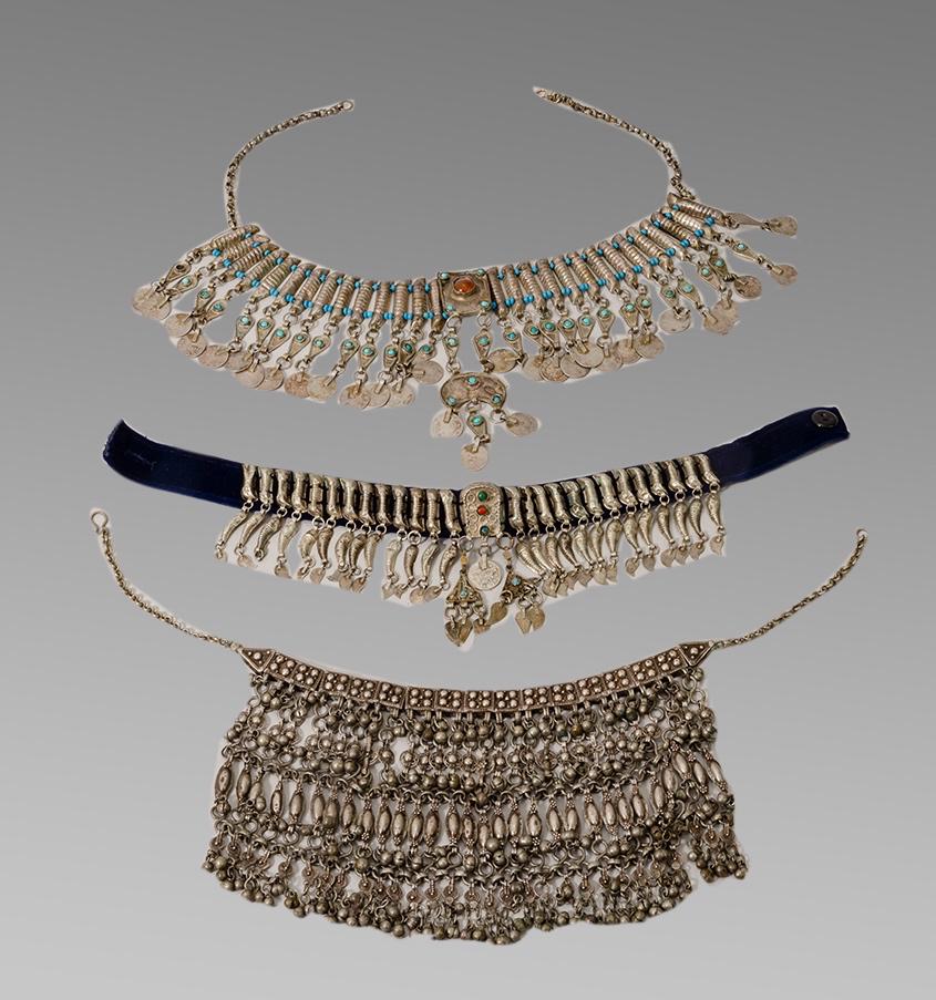 Lot of 3 Middle Eastern Islamic Silver Necklaces. (1 of 1)