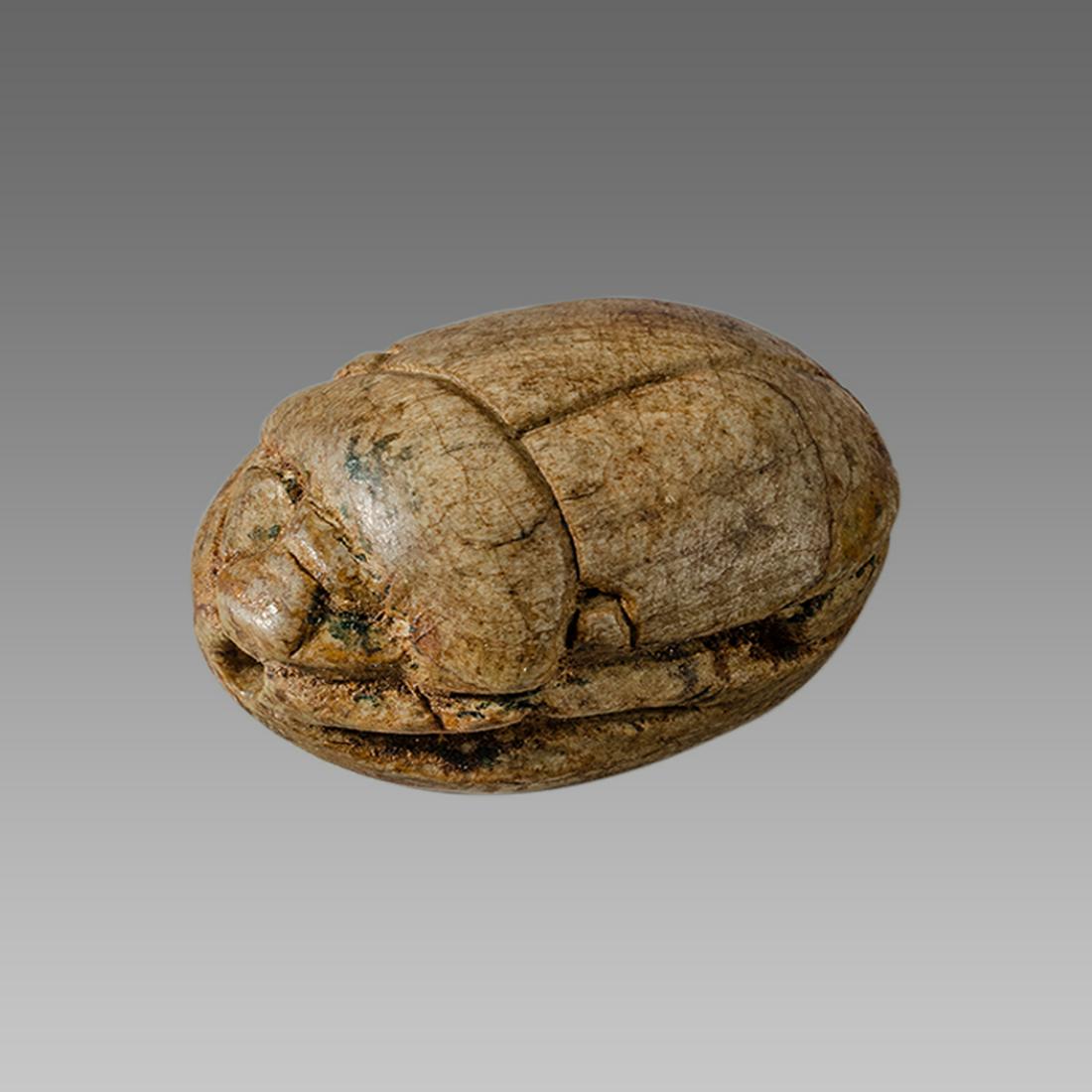 Ancient Egyptian Steatite stone Scarab c.1500-1100 BCE. (1 of 2)