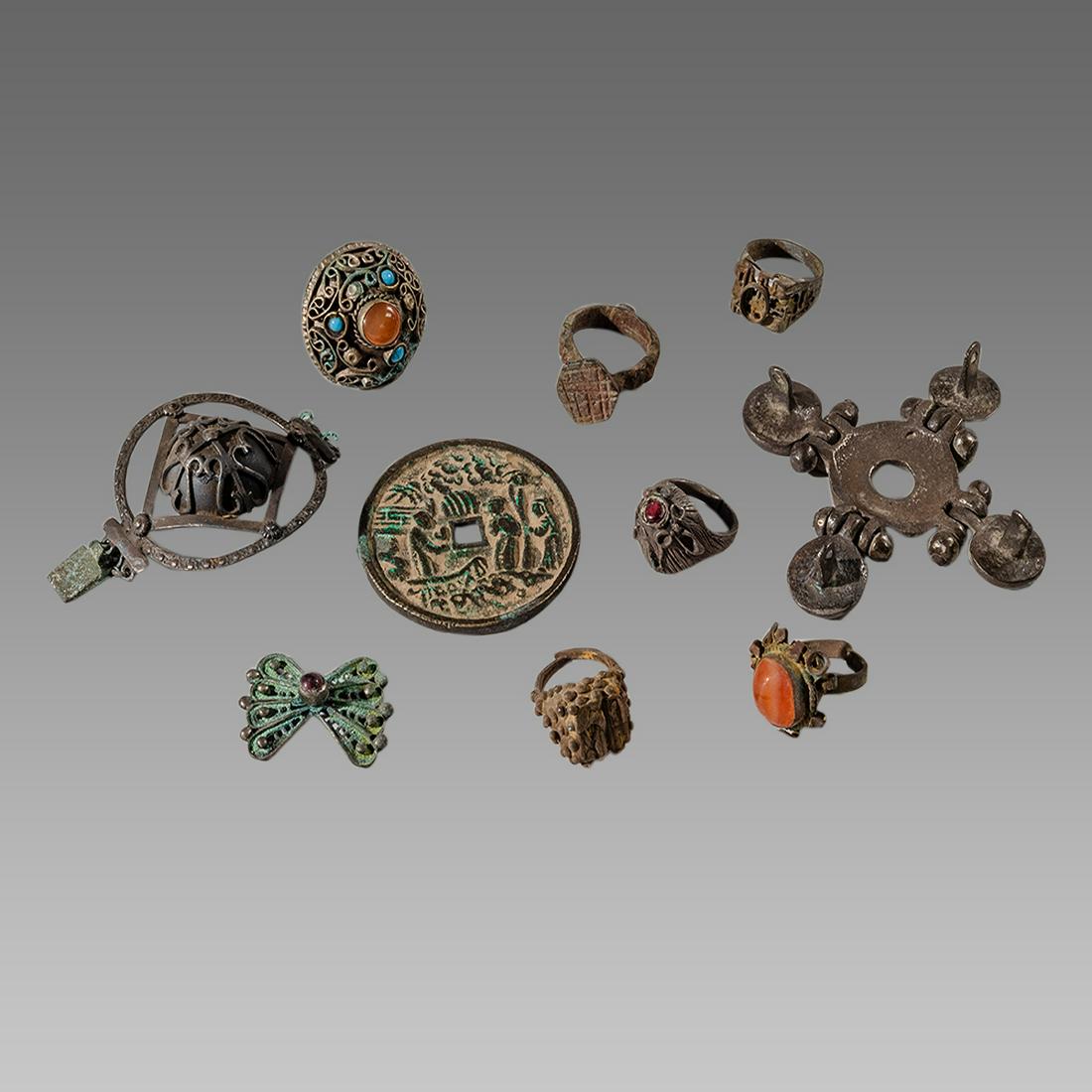 Lot of 10 Antique Bronze and Silver rings and Misc. (1 of 1)