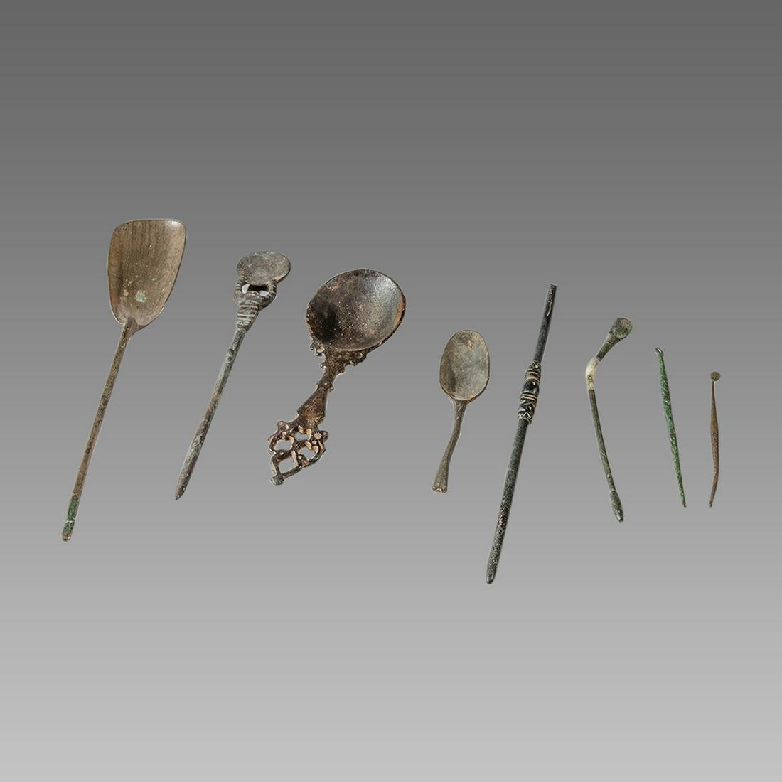 Lot of 8 Ancient Roman/Islamic Bronze Medical Tools (1 of 1)