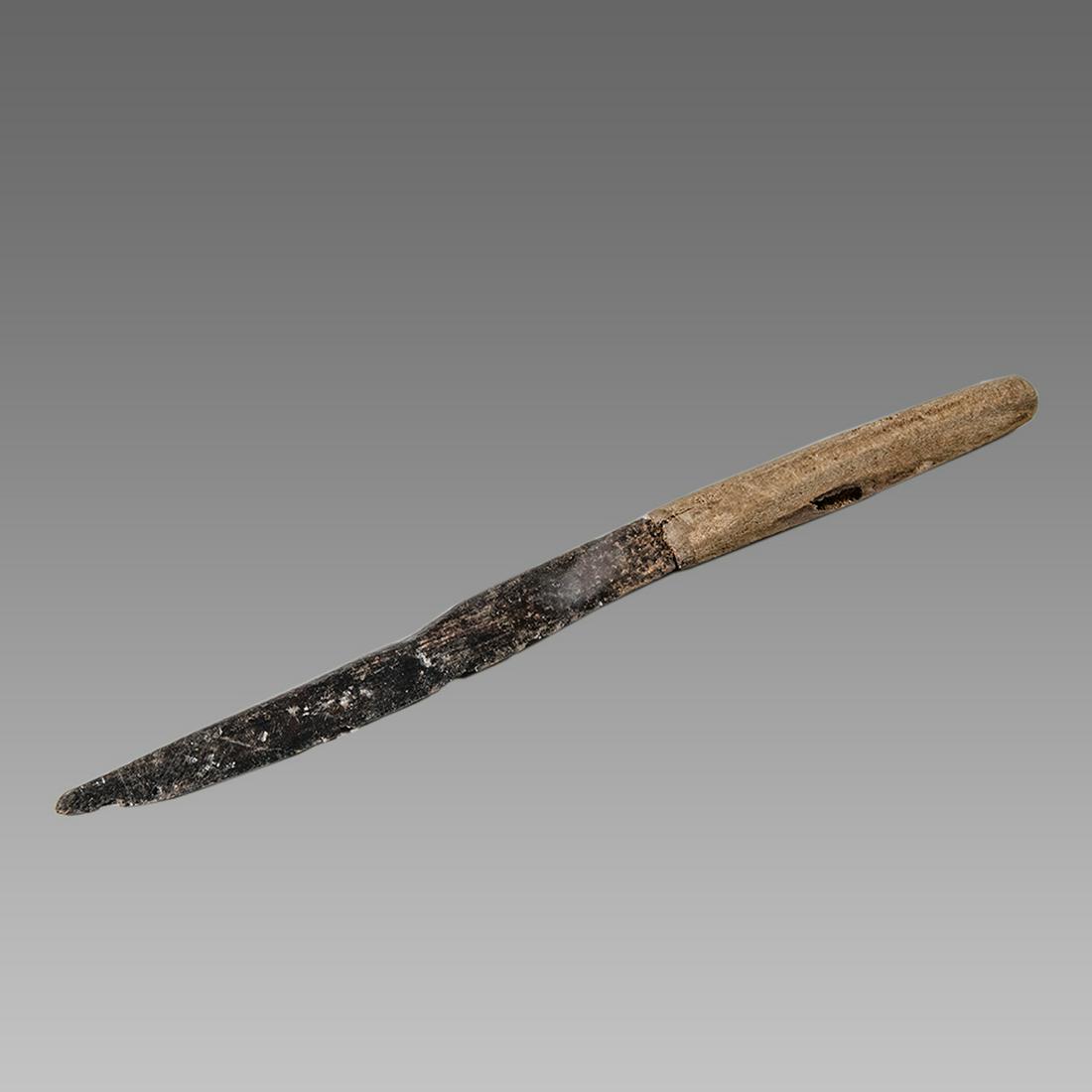 England, Iron Table Knife with Wooden handle c.16th (1 of 2)