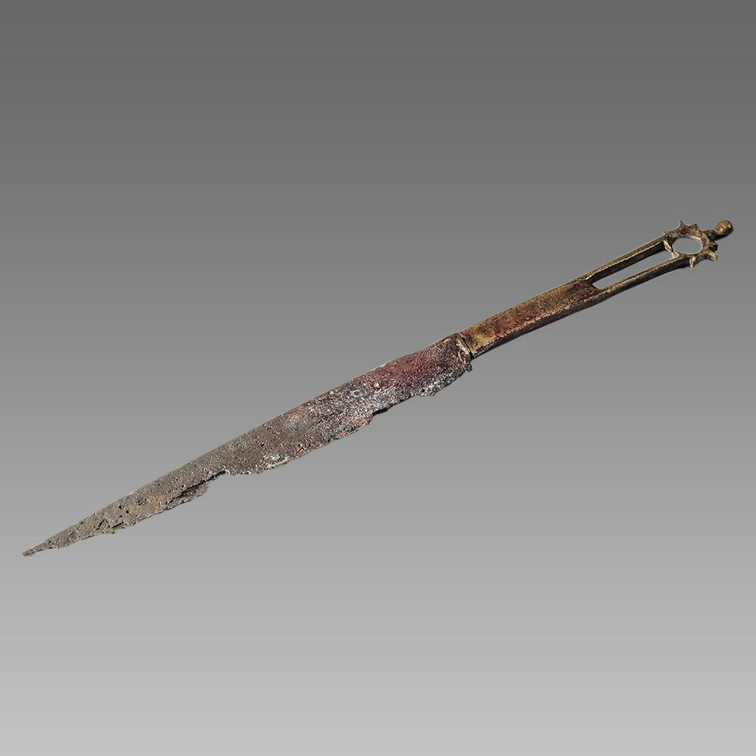 England, Iron Table Knife with brass handle c.16th (1 of 1)