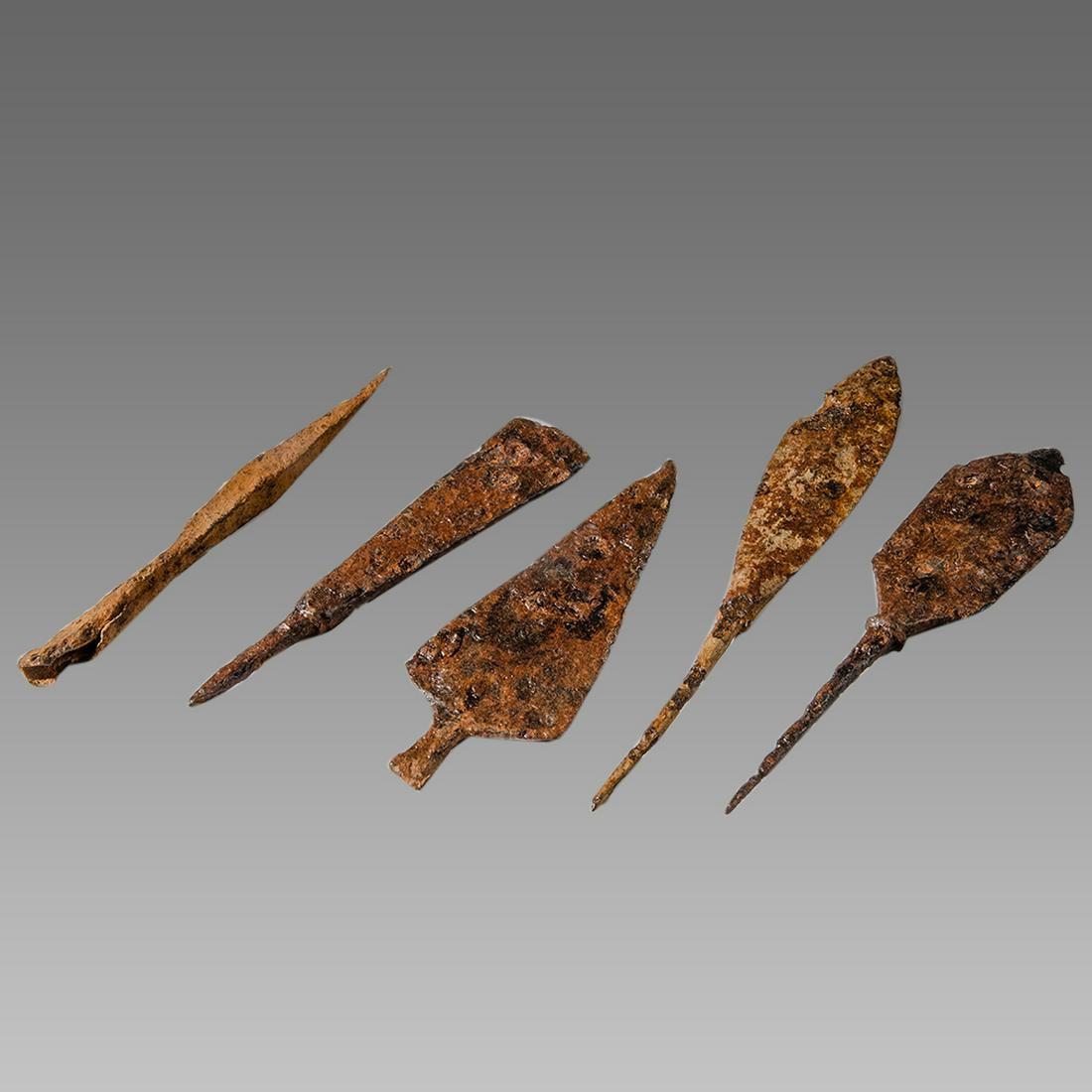 Lot of 5 Ancient Roman Iron Arrow Heads c.2nd-3rd (1 of 1)