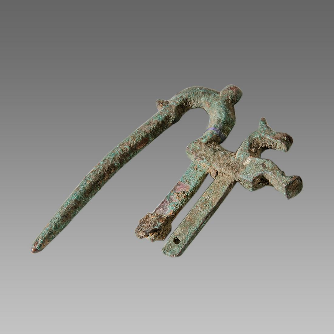 Ancient Roman Bronze handle with Horse c.2nd-3rd (1 of 1)